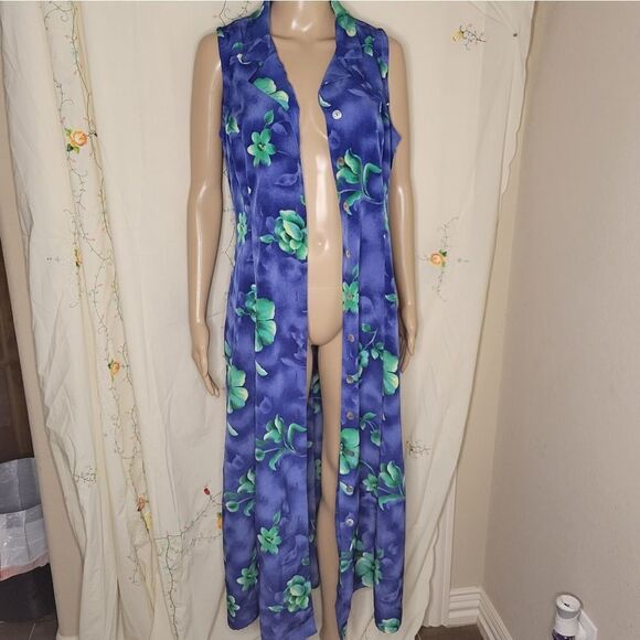 VTG Miss Dorby Blue and green  Hawaiian casual Dress. - Picture 13 of 14